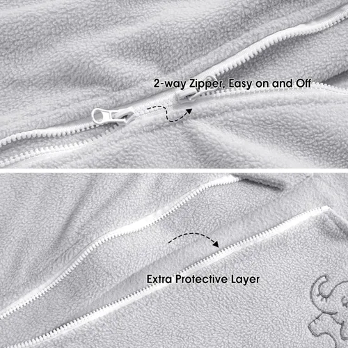 Vista 5 de PHF Saco de dormir cálido de microforro polar para bebé de 0 a 6 meses, manta suave para bebé, sacos de dormir con cremallera de 2 vías, paquete