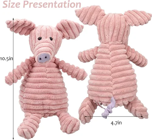 Vista 5 de LECHONG Paquete de 5 juguetes de peluche chirriantes para perros, juguetes surtidos a granel para dentición de perros grandes