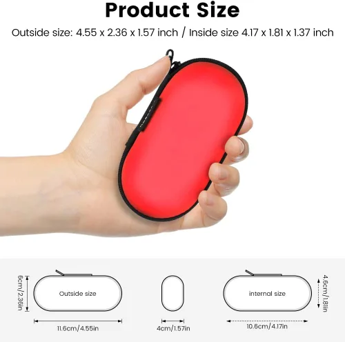 Vista 19 de Funda para auriculares, RISETECH Estuche de transporte para auriculares EVA con cremallera, bolsa de almacenamiento para auriculares, pequeña