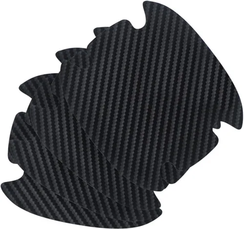 Vista 6 de Calcomanías de fibra de carbono antiarañazos para manija de puerta de coche, 8 piezas de protectores universales, películas de protección