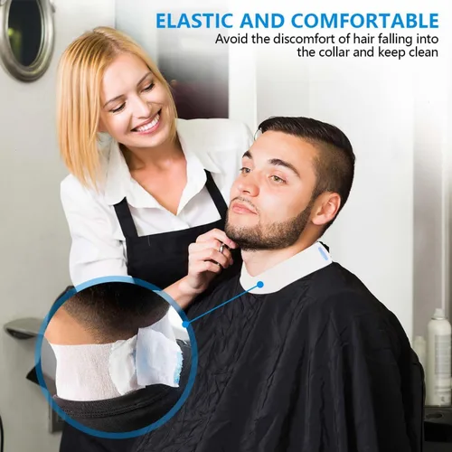 Vista 4 de SenseYo 5 rollos de tiras de papel para cuello de peluquero desechables para corte de pelo elástico para cuello de peluquero para peluquería corte