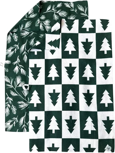 Vista 11 de Paquete de 2 Paños de cocina de doble cara Microfibra de tejido gofre Altamente absorbente Lazo para colgar Paños de cocina