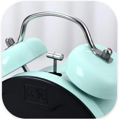 Vista 4 de Alarm Clock Bedroom Analog Alarm Clock Extra Loud Twin Bells Silent Non-Ticking Battery Operated, Decorative Bedside Table Desk Clocks for Kids