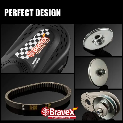 Vista 3 de Bravex Convertidor de par Go Kart Embrague Set 3/4" 10T 40/41 y 12T 35 Cadena para Manco Comet TAV2 (Serie 30)