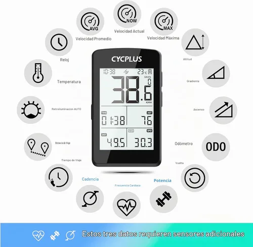 Vista 6 de CYCPLUS Bomba de bicicleta AS2PRO + GPS Bike Computer M3