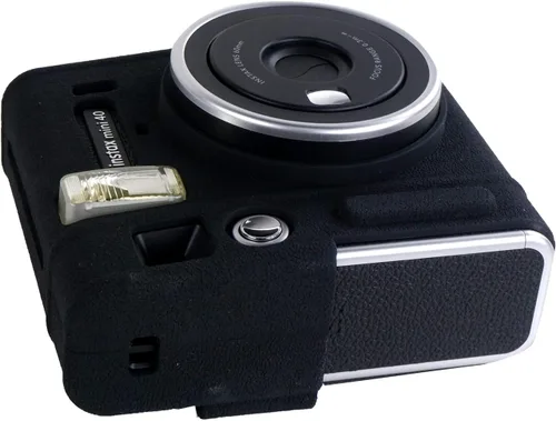Vista 5 de Rieibi Mini 40 - Funda protectora de silicona para cámara instantánea Fuji Instax Mini 40 - Funda ligera de goma suave para Fujifilm 40 - Negro