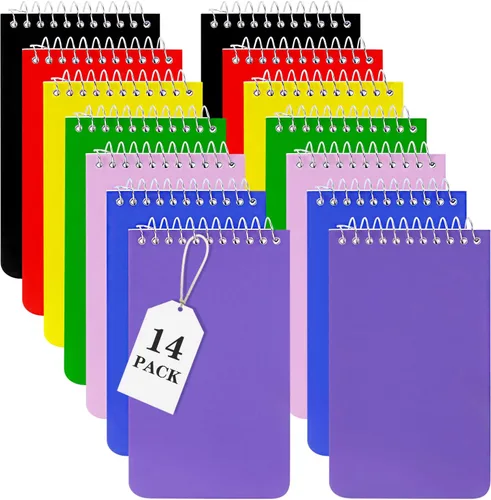 Cuadernos pequeños, cuaderno de bolsillo de 3 x 5, bloc de notas en espiral, bloc de notas para oficina, hogar, escuela, papel rayado a rayas