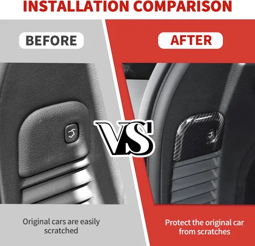 Vista 7 de Jimen Compatible con Jeep Grand Cherokee 2011-2020, cubierta de botón para interruptor de maletero (fibra de carbono)