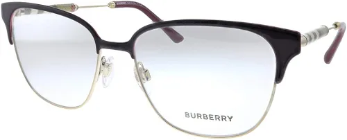 BURBERRY BE 1313Q 1238 Bordeaux - Lentes cuadrados de metal dorado claro, 2.087in, Bordeaux Light Gold