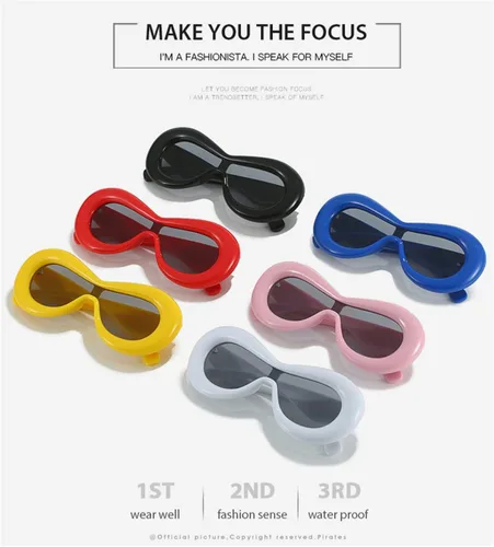 Vista 6 de GIFIORE Gafas de sol infladas de gran tamaño a la moda, divertidas, gafas de sol, gafas de sol estéticas de moda estilo de diseñador, Blanco