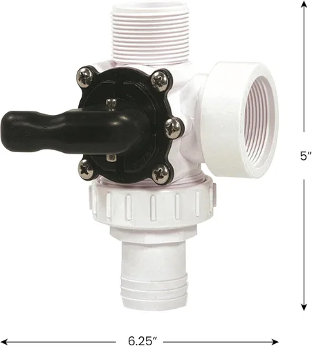 Vista 5 de HydroTools - Válvula de bola estándar de 3 vías para piscina y spa, 6.25 pulgadas