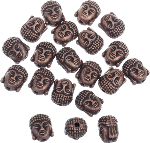 rubyca Buda pulsera de perlas de conector pequeño Espiritual Espaciador de cobre para joyas, Cobre, 40 PCS