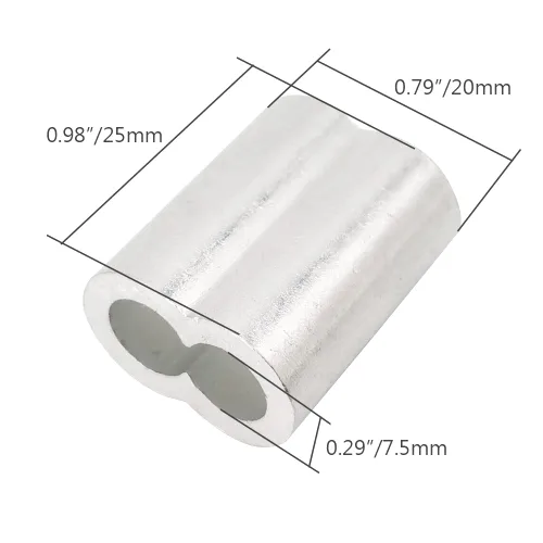 Vista 4 de Juego de accesorios de cuerda de alambre 304 de acero inoxidable M6, abrazaderas de cable de acero inoxidable y lazo de prensado de aluminio