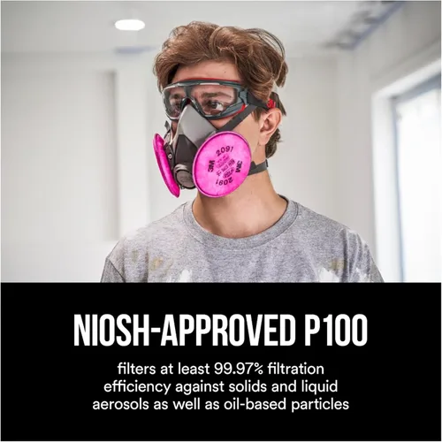 Vista 4 de 3M Filtros de partículas P100 #2091/07000, rosa, talla única, 2