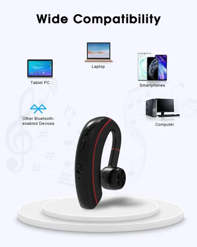 Vista 6 de NANAMI Auriculares Bluetooth, auricular Bluetooth V5.0, auriculares ultraligeros de 320 horas con micrófono giratorio, auriculares manos libres