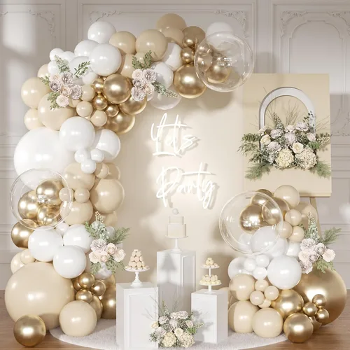 Vista 10 de Kit de arco de globos azul empolvado, 126 piezas, kit de guirnalda de arco de globos azul claro y blanco, incluye globos de macarón para bodas