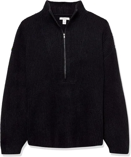 Vista 6 de Tienda Essentials Suéteres para mujer, estilo casual, elástico de calibre medio, media cremallera, cuello tipo polo