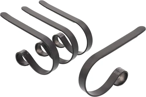 Vista 16 de Haute Decor The Original MantleClip - Paquete de 4 (bronce cepillado al óleo) - Cuelgue calcetines navideños de manera segura y protegida