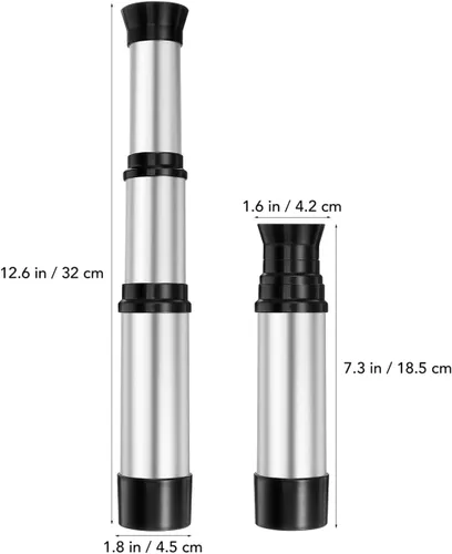 Vista 4 de Juguete de telescopio pirata de plástico: mini telescopio retro portátil ajustable con zoom, monóculo de bolsillo de 25 x 30 pulgadas, accesorio