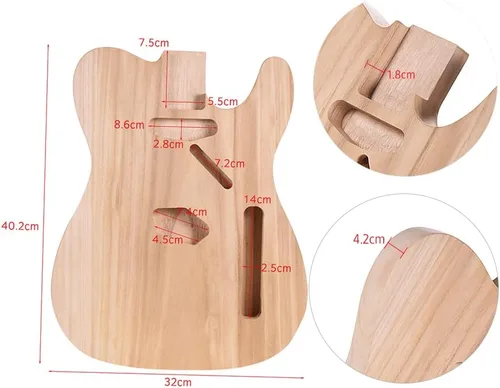 Vista 7 de Cuerpo de guitarra eléctrica sin terminar T02 Sicómoro Madera Barril de guitarra en blanco para guitarras eléctricas Piezas de bricolaje, cuerpo
