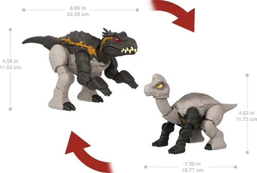 Vista 5 de Mattel Jurassic World Fierce Changers Figura de Acción de Dinosaurio 2 en 1, Juguete Extensible Masivo que se Transforma de Brachiosaurus a