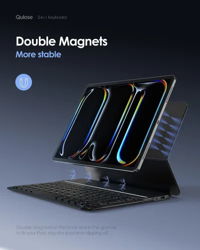 Vista 3 de Funda para iPad de 11ª (A16, 2025)/10ª generación con teclado, funda magnética desmontable para teclado Bluetooth inalámbrico para iPad de 10.9