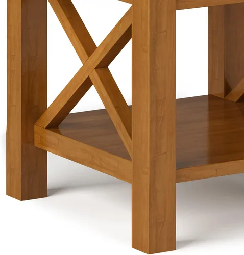 Vista 125 de Simpli Home Kitchener mesa de centro, color nogal oscuro, Pino, Distressed Grey