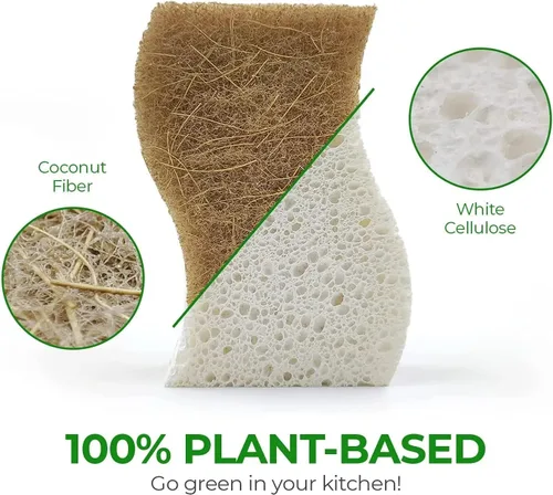 Vista 4 de Esponjas biodegradables - Esponjas de cocina esponjas naturales para platos Esponja natural para platos Esponja - Esponjas ecológicas Esponja