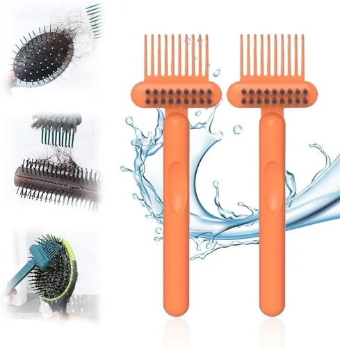 Vista 10 de Herramienta de limpieza de cepillos de pelo 2 en 1, nuevo cepillo de limpieza de peine 2025, limpiador de cepillos portátil para viajes, herramienta