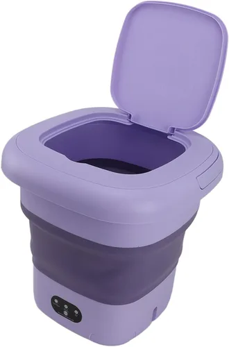 Vista 6 de TOPINCN Foldable Washing Machine, 9L Mini Portable Washing Machine for Clothes Socks Underwear, Small Washer Underwear Bucket Washer Laundry Machine