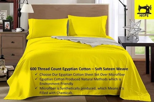 Vista 22 de True Luxury Twin Sheets, 600-Thread-Count 100% Egyptian Cotton Bed Sheets, 4-PC Sheet Set, Single Ply Long-Staple Yarns, Sateen Weave, Fits Mattress