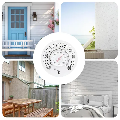 Vista 8 de Indoor Outdoor Temperature Gauge, Wireless and Easy to Install, 180mm, Wireless Weather Meter, Suction Temperature Sensor, Multipurpose Weather