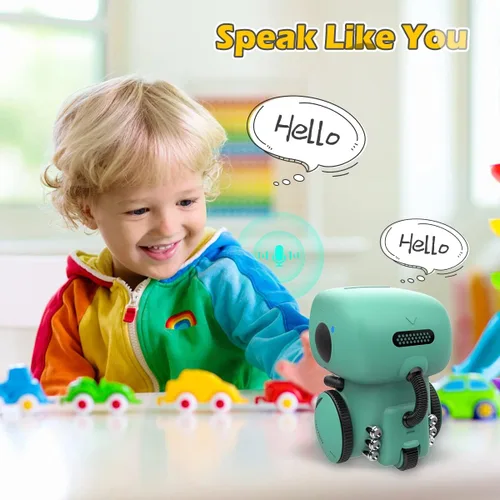 Vista 6 de KaeKid Robots para niños, robótico inteligente interactivo con sensor táctil, control de voz, reconocimiento de voz, canto, baile, repetición