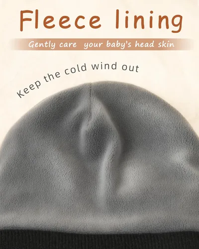 Vista 3 de FURTALK Gorro de invierno con forro polar para bebés de 0 a 8 años