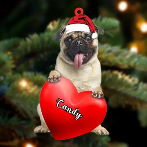Vista 155 de Amantes de los perros de Navidad, corazón de perro de Navidad disponible para muchos perros Malamute de Alaska, adorno de Navidad, adorno