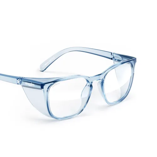 Vista 19 de Stoggles Lentes de seguridad con certificación Z87.2, diseño cuadrado, de policarbonato, ajuste pequeño, resistente a arañazos y roturas, lentes