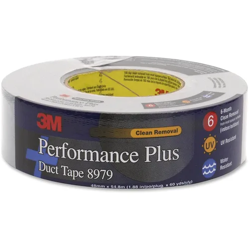 Vista 9 de 3M Performance Plus 8979 Cinta Adhesiva para Conductos de Servicio Pesado, Negro, 29 pulgadas x 60 yardas, 12.1 mil, Remoción Limpia de 6 Meses