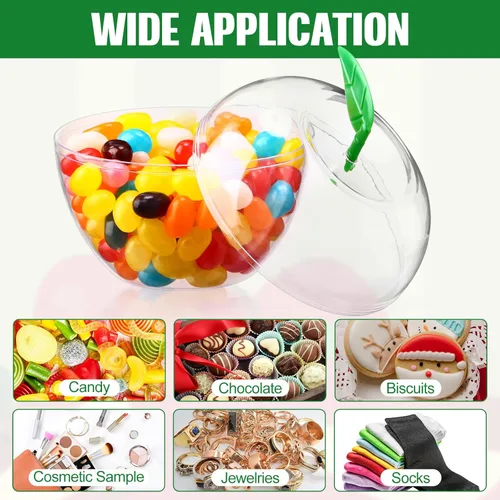Vista 3 de Menkxi 24 recipientes grandes de manzana, tarros de plástico con forma de manzanas, recipientes de relleno de regalo, regalo de agradecimiento al