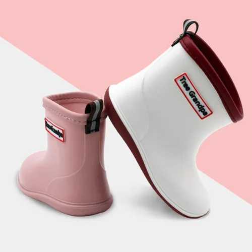 Vista 6 de Botas de lluvia para bebés, botas de lluvia cortas para niños pequeños, fáciles de poner, ligeras e impermeables