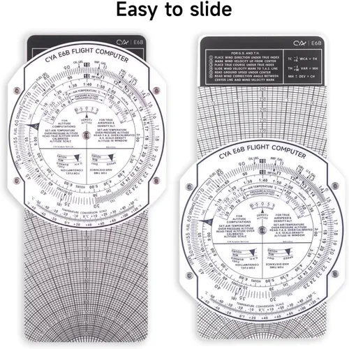 Vista 4 de CYA Computadora de vuelo de plástico E6B, Calculadora de computadora de vuelo piloto de aviación, entrenamiento de vuelo estándar, uso estudiantil