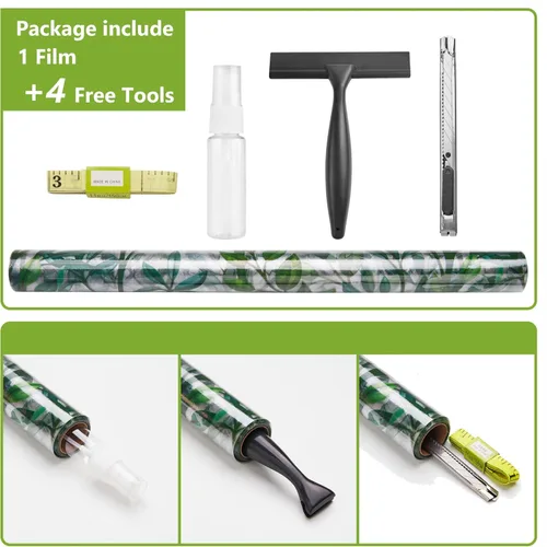 Vista 6 de NINETREX Película de Privacidad para Ventanas Película para Ventanas de Vidrio Emplomado Película Adherente Decorativa 3D, Película Adherente