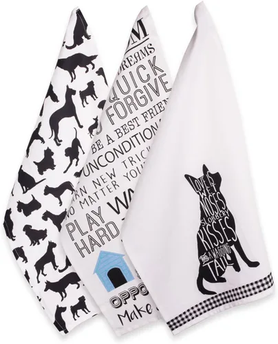 Vista 10 de DII Everyday Pets Kitchen Collection - Juego de toallas absorbentes de cocina, 18 x 28 pulgadas, Beware, 3