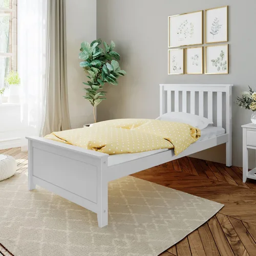 Vista 14 de Max & Lily Cama clásica individual de suelo, 79.75 pulgadas, marco de cama baja de madera maciza para niños, cama de piso moderna para dormitorio