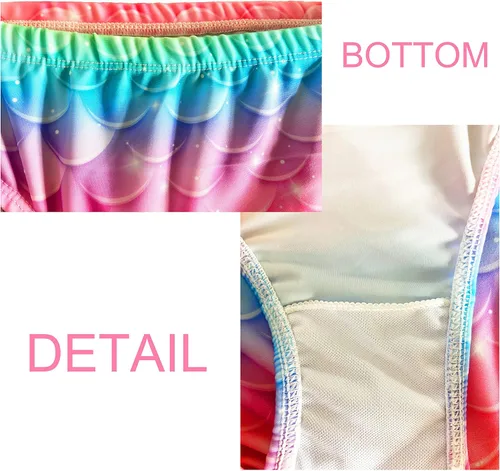 Vista 4 de DNFUN Traje de sirena para niñas con monoaleta