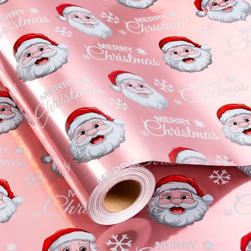 Vista 21 de MAYPLUSS - Rollo de papel de regalo para Navidad - mini-rollo, 17 pulgadas x 120 pulgadas por rollo - 3 diferentes diseños navideños en negro
