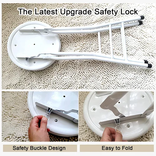 Vista 6 de Home - Juego de 2 taburetes plegables, resistentes de 24 pulgadas, plegable, acolchado, con capacidad de 300 libras para dormitorio, sala de recreo