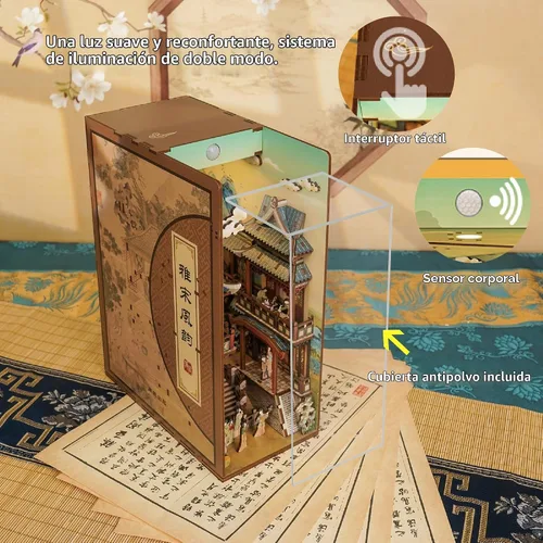 Vista 7 de Tonecheer x British Library - Kit de manualidades para rincón de lectura DIY, rompecabezas 3D de madera de Shakespeare para adultos, decoración de A