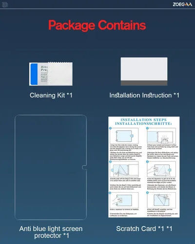 Vista 7 de ZOEGAA Protector de pantalla anti luz azul compatible con iPad Pro 11 (2022, 2021, 2020 y 2018), iPad Air de 5ª/4ª generación (10.9 pulgadas)