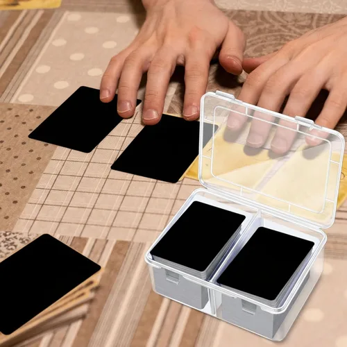 Vista 4 de Vicenpal Caja de almacenamiento de 300 tarjetas compatible con Mtg TCG, caja de almacenamiento de tarjetas coleccionables de plástico transparente