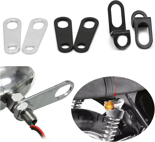 Vista 3 de 2 soportes universales para lámpara de señal de giro para motocicleta, soportes universales de montaje de amortiguador, abrazaderas de oreja